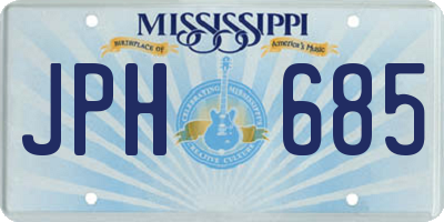 MS license plate JPH685
