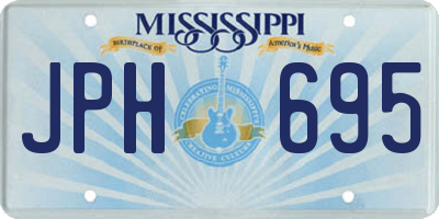 MS license plate JPH695