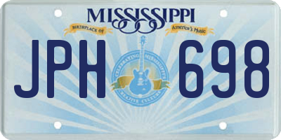 MS license plate JPH698