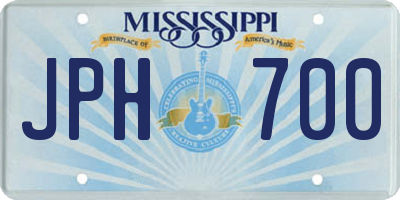 MS license plate JPH700