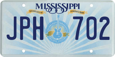MS license plate JPH702