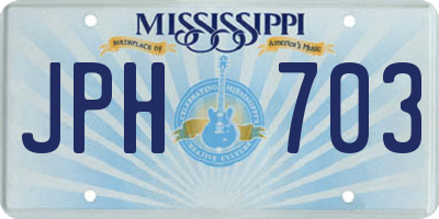 MS license plate JPH703