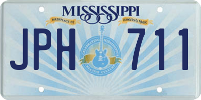 MS license plate JPH711