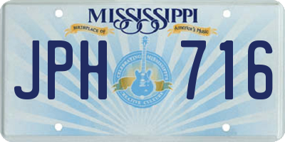 MS license plate JPH716