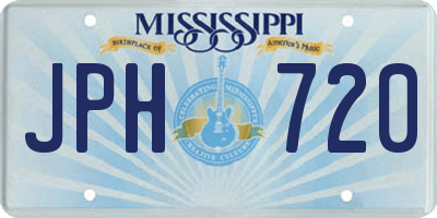 MS license plate JPH720