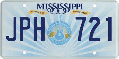 MS license plate JPH721