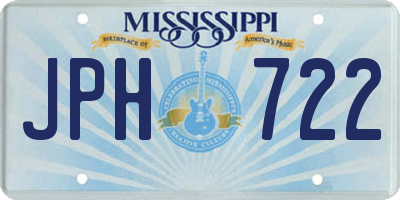 MS license plate JPH722