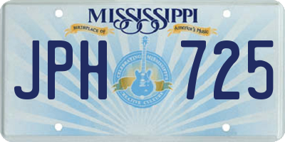 MS license plate JPH725