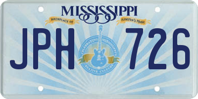 MS license plate JPH726