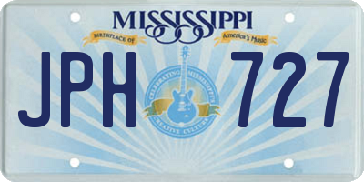 MS license plate JPH727