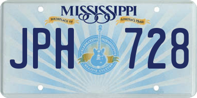 MS license plate JPH728