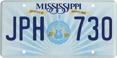 MS license plate JPH730