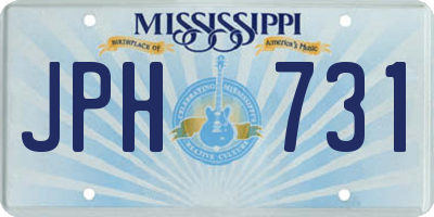 MS license plate JPH731