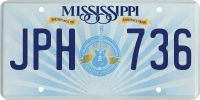 MS license plate JPH736