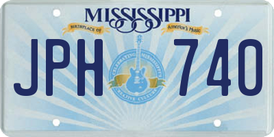 MS license plate JPH740