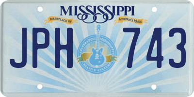 MS license plate JPH743