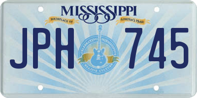 MS license plate JPH745