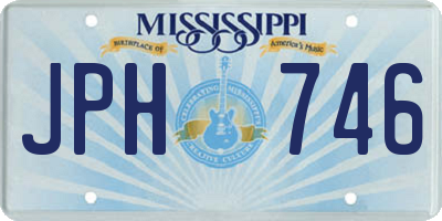 MS license plate JPH746
