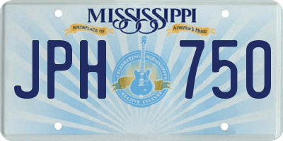 MS license plate JPH750