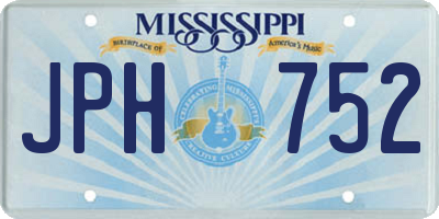 MS license plate JPH752