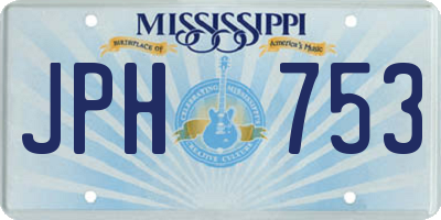 MS license plate JPH753