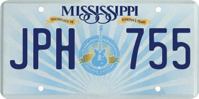 MS license plate JPH755