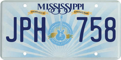 MS license plate JPH758