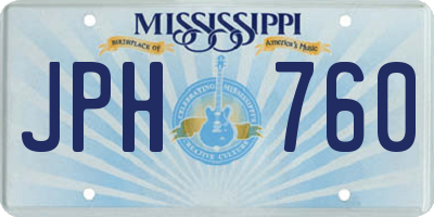 MS license plate JPH760
