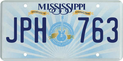 MS license plate JPH763