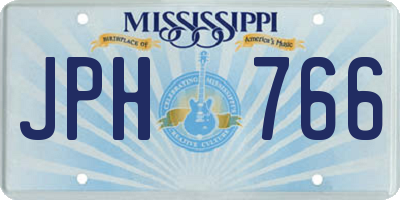 MS license plate JPH766