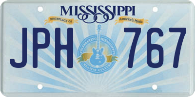 MS license plate JPH767