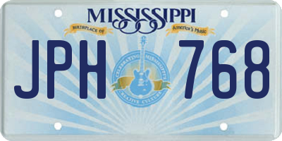 MS license plate JPH768