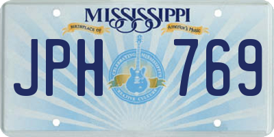 MS license plate JPH769