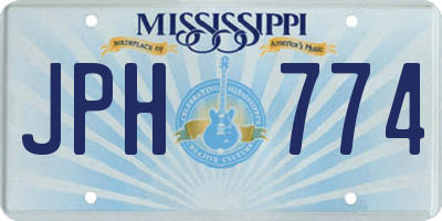 MS license plate JPH774