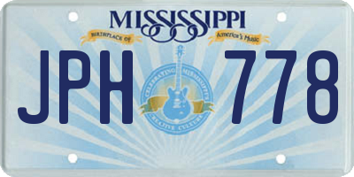 MS license plate JPH778