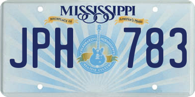 MS license plate JPH783