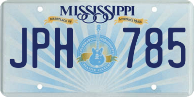 MS license plate JPH785
