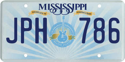 MS license plate JPH786