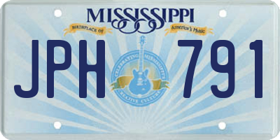 MS license plate JPH791