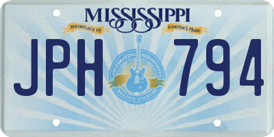 MS license plate JPH794