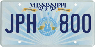 MS license plate JPH800