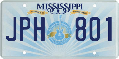 MS license plate JPH801