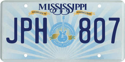 MS license plate JPH807