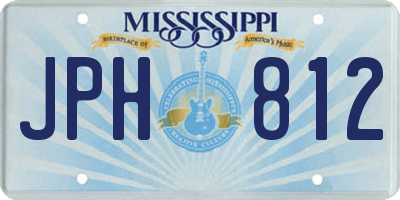 MS license plate JPH812