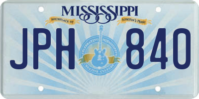 MS license plate JPH840