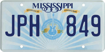 MS license plate JPH849