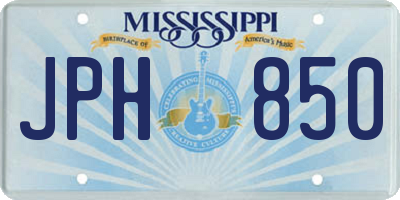 MS license plate JPH850