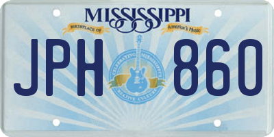 MS license plate JPH860