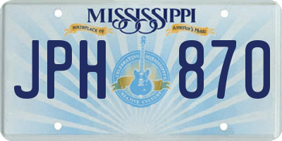 MS license plate JPH870
