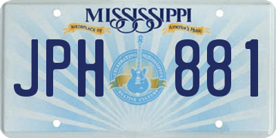 MS license plate JPH881